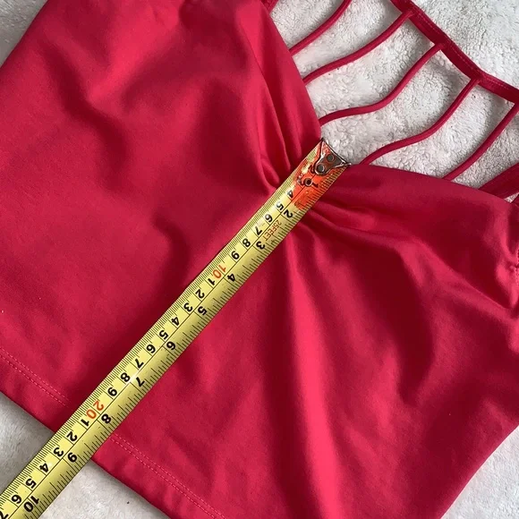So Danca L Dance Top Sports Bra Large Coral/Red Large EUC - Picture 8 of 10